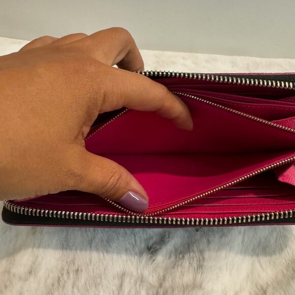 EUC LV Bicolor Black/Fuchsia Epi Zippy Long Wallet P0018 - Picture 11 of 13